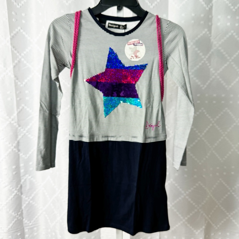 #38🎄 325. 2 piece Desigual Big Girls' Dress & matching bag Villahermosa NEW